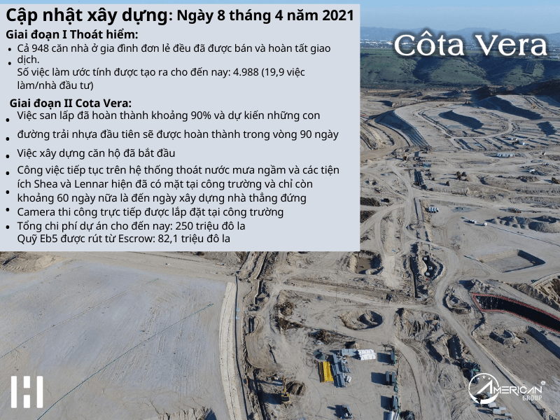 Cập Nhật Dự Án EB-5 Cota Vera Tháng 04/2021 Cota Vera tháng 04/2021
