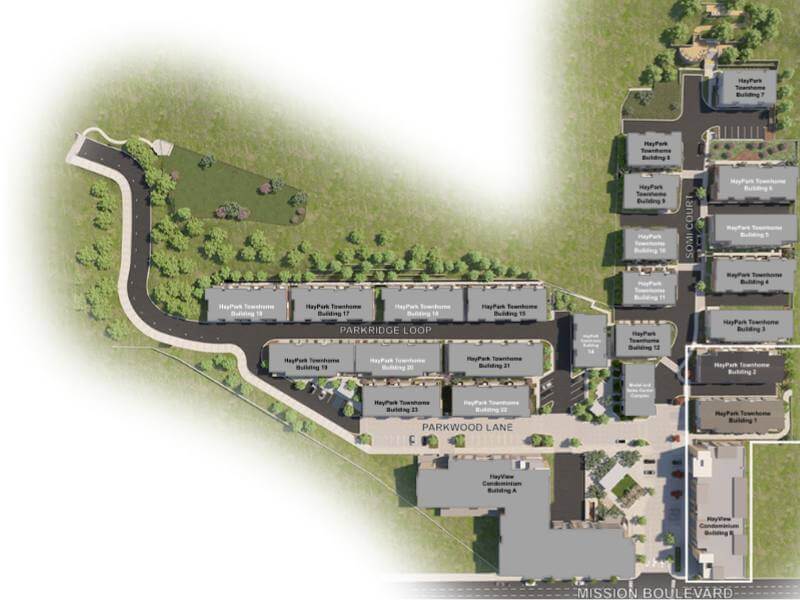 Dự Án EB-5 Nhà Phố Và Chung Cư Somi – Hayward (California) Sơ đồ mặt bằng cho cả HayPark và HayView