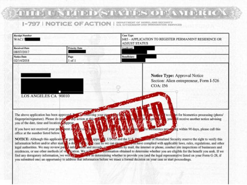 Ưu Thế Lấy Thẻ Xanh Mỹ Khi Đầu Tư EB-5 Ngay Lúc Này có chấp thuận I-526E sẽ được nộp đơn ngay để xin cấp visa