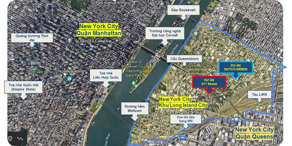 Dự Án EB-5 ARCFE Nhóm 15 Dutch Green Vị trí dự án Dutch Green của trung tâm vùng Arcfe nhóm 15 tại Long Island, NY
