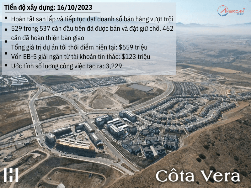 Cập Nhật Dự Án EB-5 Cota Vera Tháng 10/2023 Tiến độ xây dựng của dự án Cota Vera tháng 10/2023