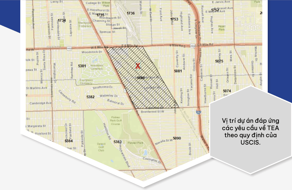 Vị trí đáp ứng các yêu cầu về TEA theo quy định của USCIS