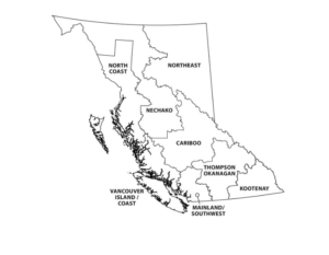 Bản đồ vùng phát triển của tỉnh bang BC