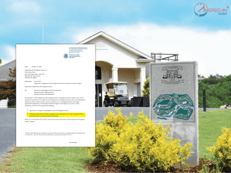 Dự Án EB-5 Khu Phức Hợp Cưỡi Ngựa Tryon Dự án Tryon được USCIS chấp thuận Examplar