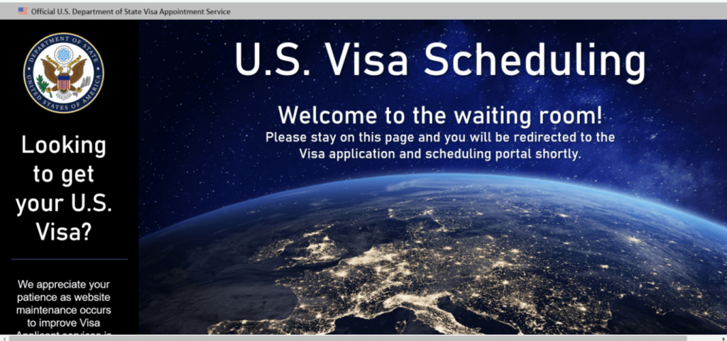 Triển Khai Hệ Thống Dịch Vụ Thị Thực Mỹ Mới Từ 28/9/2024 Trang chờ để chuyển sang trang nộp đơn