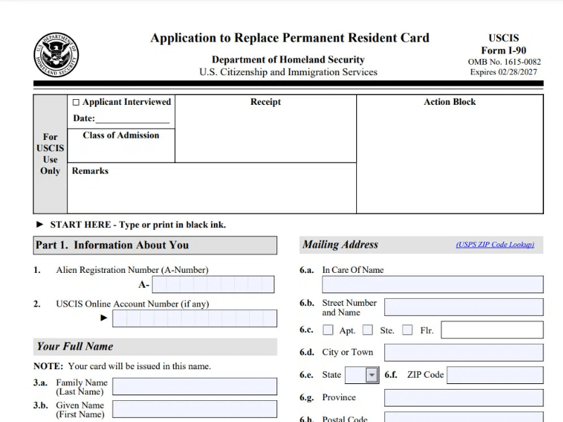 Tìm Hiểu Giấy Tờ Nhập Cư - Cách Gia Hạn Và Thay Thế Thay thế thẻ xanh 2 năm