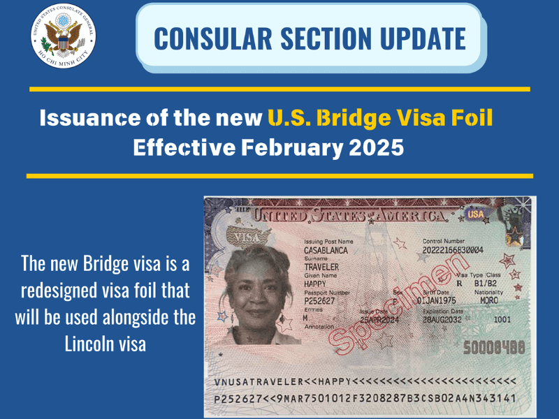 Mẫu visa Mỹ mới năm 2025
