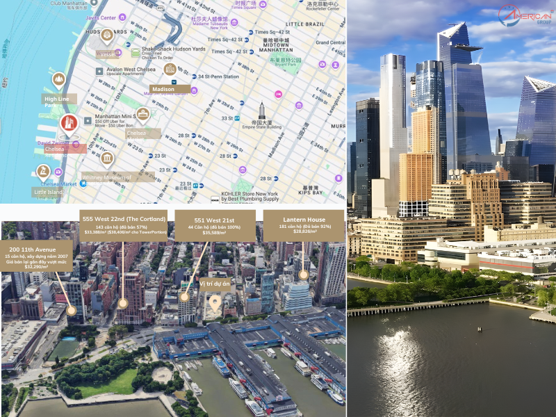 Dự Án EB-5 550 West Chelsea Residences Vị trí đắc địa ven sông của 550 West Chelsea Residences
