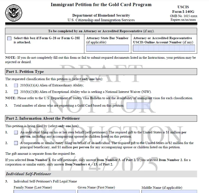 USCIS Chính Thức Công Bố Mẫu Đơn I-140G Công bố mẫu đơn I-140G