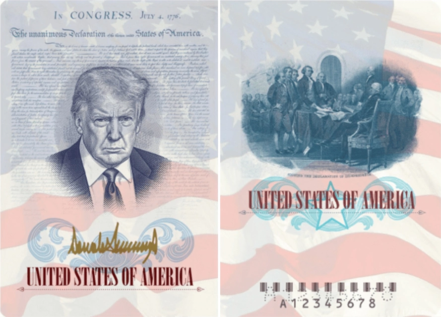Hộ Chiếu In Hình Tổng Thống Trump